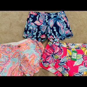 3 *New* pair of Lilly Pulitzer Shorts - Size 00